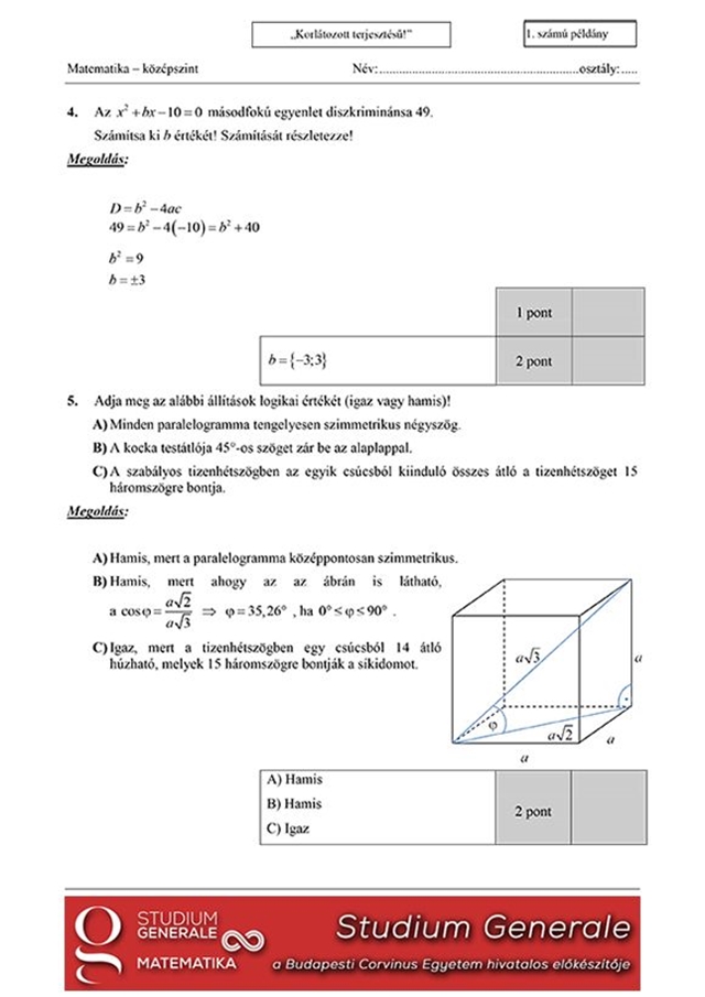 Érettségi-felvételi: Itt a matekérettségi megoldása: a ...