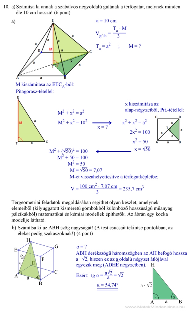 Érettségi-felvételi: Matekérettségi megoldások: a ...