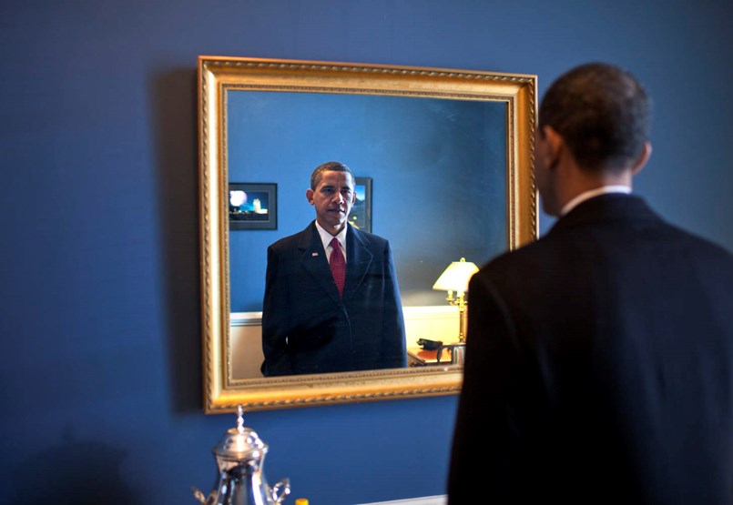 What does Barack Obama see when he looks in the mirror?