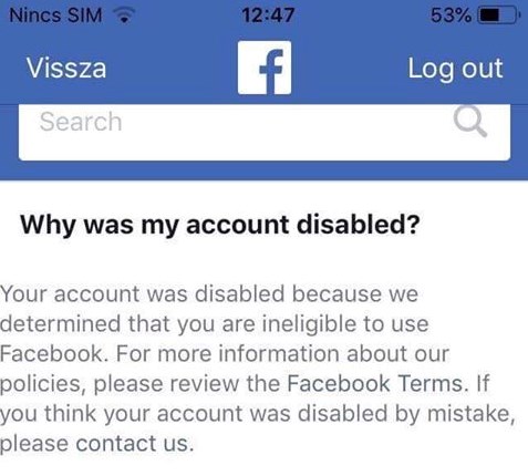 Facebook letiltás hvg