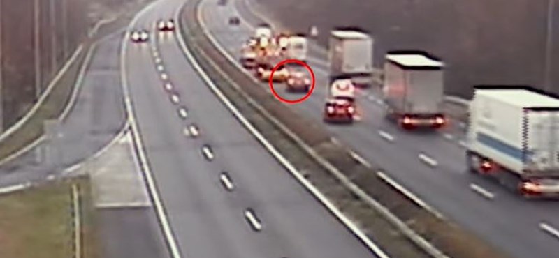 They filmed a car crashing into the big yellow box of the M7 on the M7